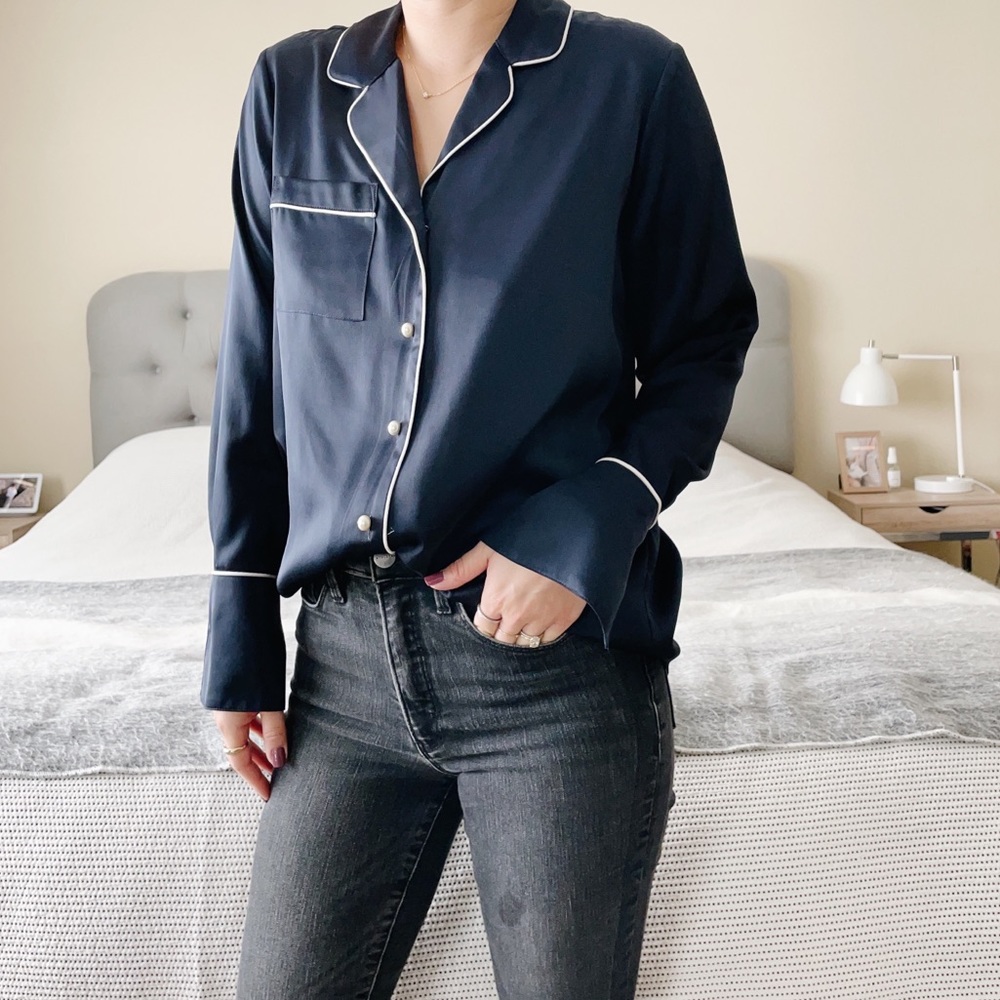 Banana Republic Satin Button Up